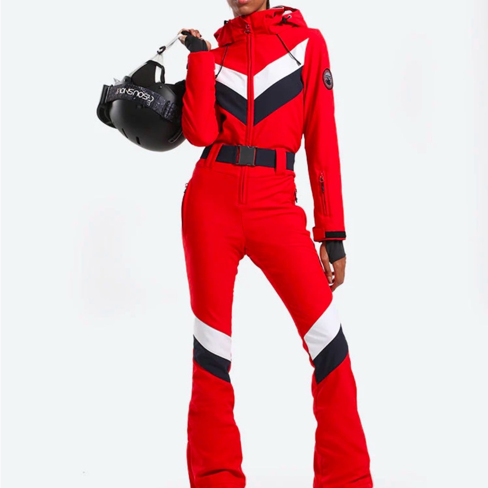 Red Winter Sports Jumpsuit